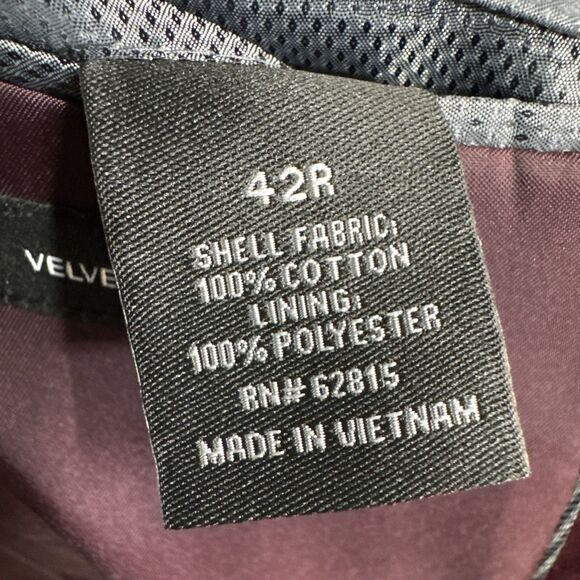 J. Ferrar Evening Ed. Merlot Velvet Men's Blazer Jacket Slim Fit 42R Burgundy - Picture 15 of 16